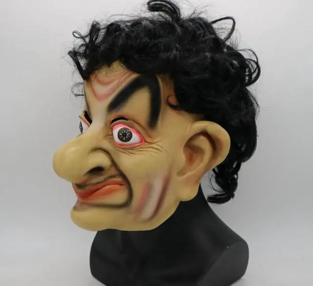 Alt view image 2 of 4 - Funny star Bean Mask cos Celebrity Imitation Show Halloween Horror Funny Headgear Realistic Movie Props