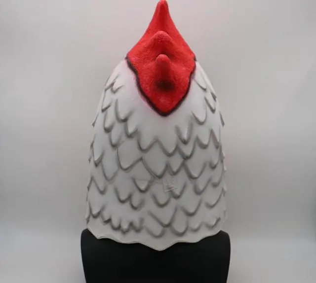 Alt view image 4 of 5 - Fire rooster headgear mask Halloween animal headgear Latex chicken head flying bird party toy
