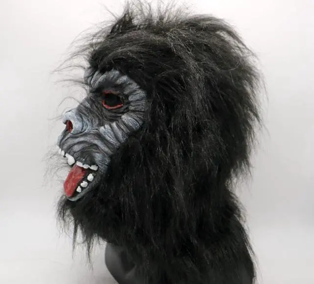 Alt view image 2 of 4 - King Kong headgear scary face Halloween animal film and television dress up thriller black orangutan man ape mask headdress