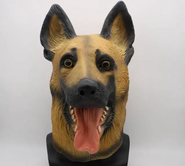 Main image of Wolf dog police dog mask headgear cute animal headgear cos dress up Halloween party latex headgear props