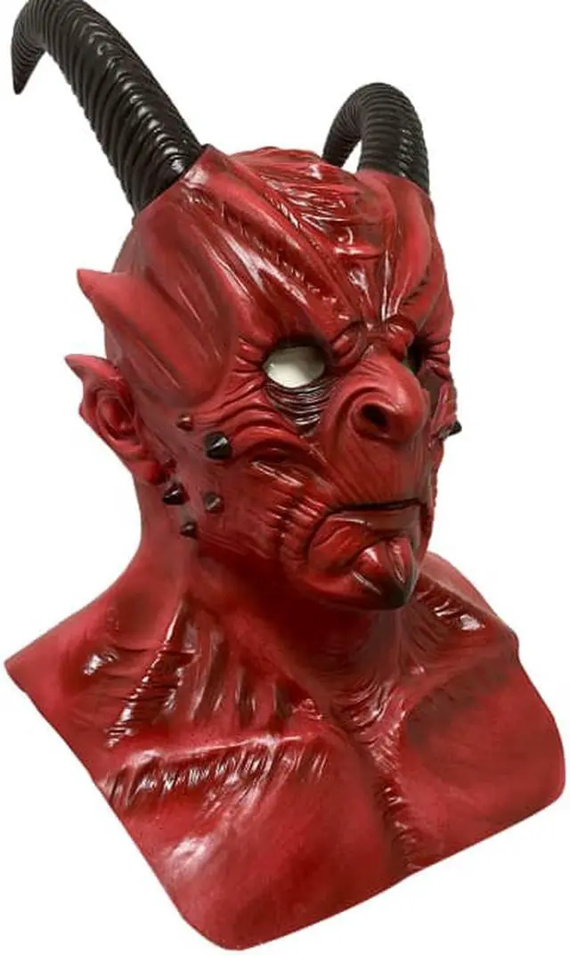 Alt view image 2 of 4 - Halloween horror mask Immortal mask red human beast face mask latex props horror role playing