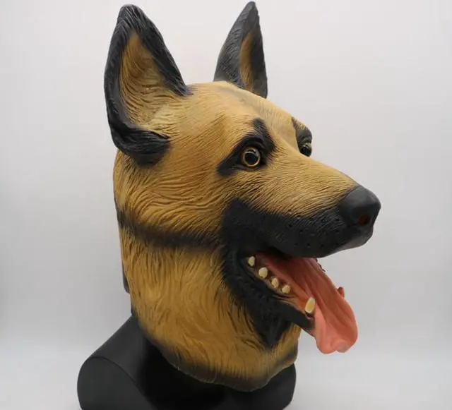 Alt view image 2 of 4 - Wolf dog police dog mask headgear cute animal headgear cos dress up Halloween party latex headgear props