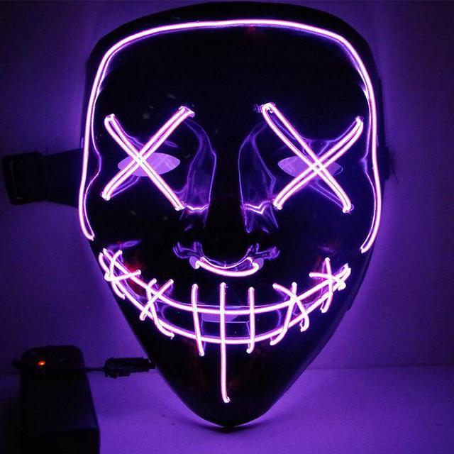 Halloween Led Light Up Mask, Purge Mask, Scary EL Wire Light up