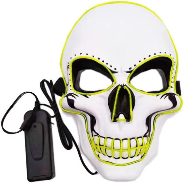 Halloween LED luminous mask, LED scary skull mask, scary role-playing mask, suitable for holiday party costumes