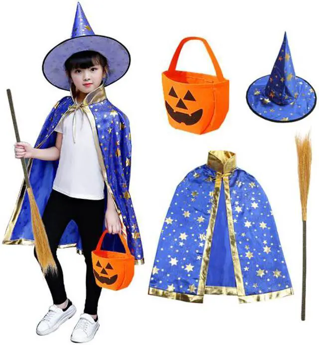 Alt view image 5 of 5 - Halloween costume children's cloak props decorations children's Halloween decoration cosplay costume performance costume magician black