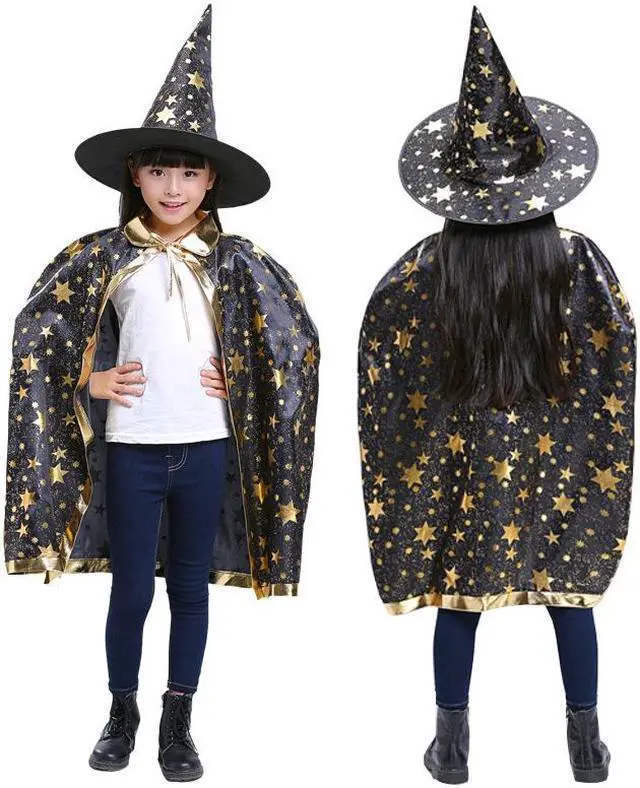 Alt view image 4 of 6 - Halloween costume children's cloak props decorations children's Halloween decoration cosplay costume performance costume magician black