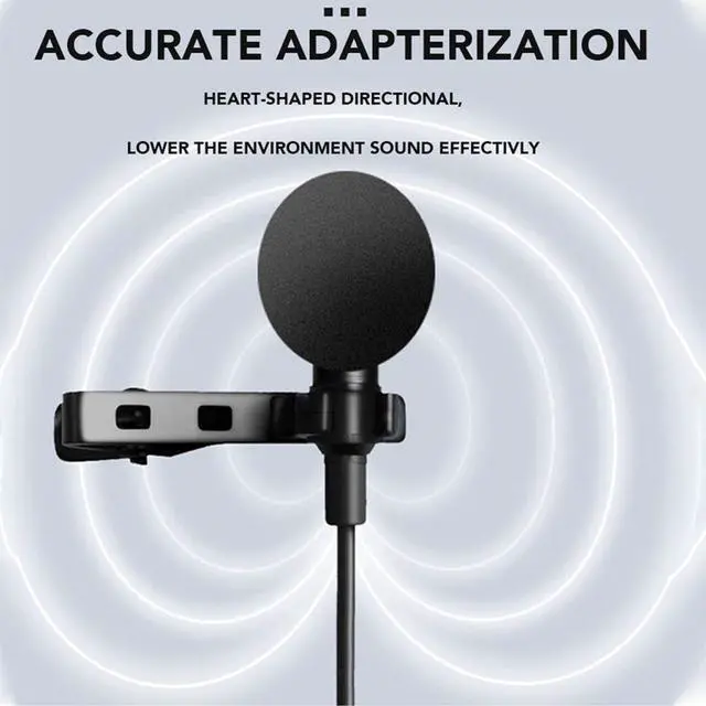 Alt view image 3 of 7 - Professional Grade Lavalier Lapel Microphone Omnidirectional Mic USB 3.5MM Type C Lavalier Microphone Recording Mic for YouTube,Interview,Video (Type-C)