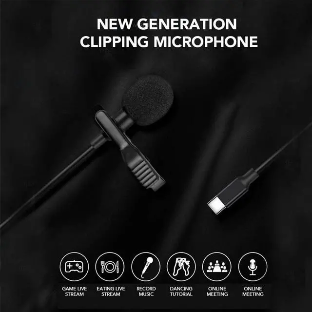 Alt view image 2 of 7 - Professional Grade Lavalier Lapel Microphone Omnidirectional Mic USB 3.5MM Type C Lavalier Microphone Recording Mic for YouTube,Interview,Video (Type-C)