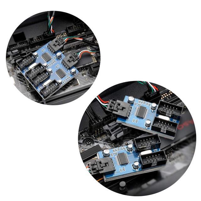 thumbnail image 2 of Computer Motherboard 9Pin USB Header To Dual 9pin Female Extension Cable 1 To 2 2 of 9
