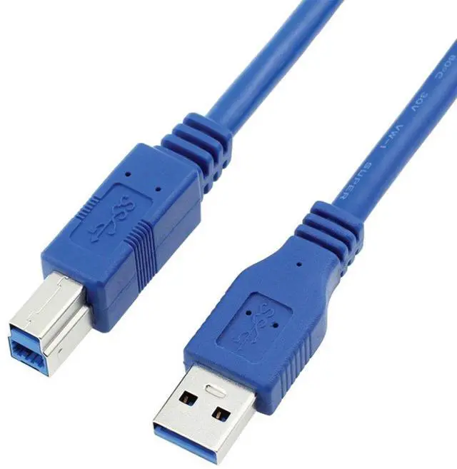 Alt view image 2 of 7 - BUCIER USB 3.0 Cable - Type A-Male to Type B-Male - 3 Feet (1 Meter) - Round Blue