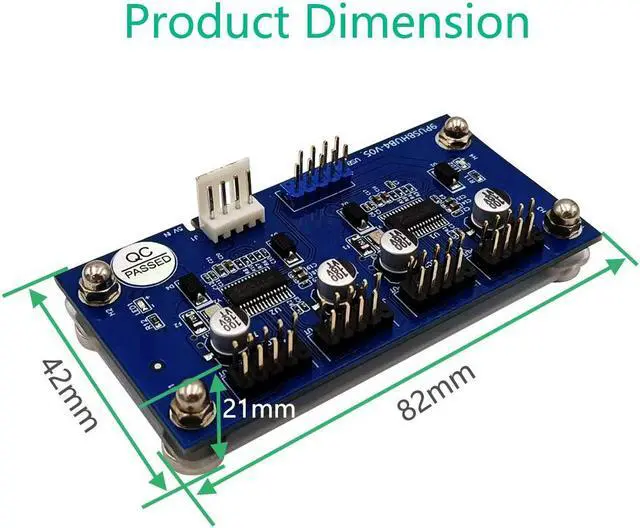 Alt view image 3 of 6 - USB 2.0 Header Splitter 9pin USB Header Male 1 to 4 Female Extension Cable Card Motherboard 9-Pin USB 2.0 HUB 2 to 8-Port USB 2.0 Hub with Additional Power and Magnetic Base