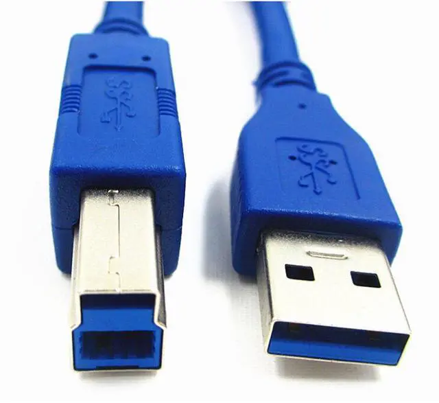 Alt view image 5 of 7 - BUCIER USB 3.0 Cable - Type A-Male to Type B-Male - 3 Feet (1 Meter) - Round Blue