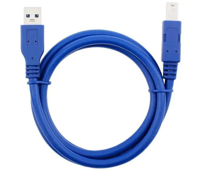Alt view image 7 of 7 - BUCIER USB 3.0 Cable - Type A-Male to Type B-Male - 3 Feet (1 Meter) - Round Blue