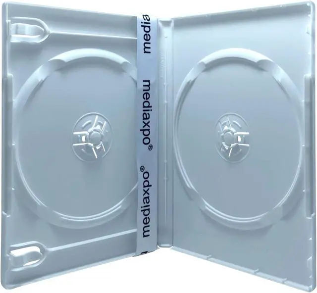 Main image of 25 PREMIUM STANDARD Solid White Color Double DVD Cases (100% New Material)
