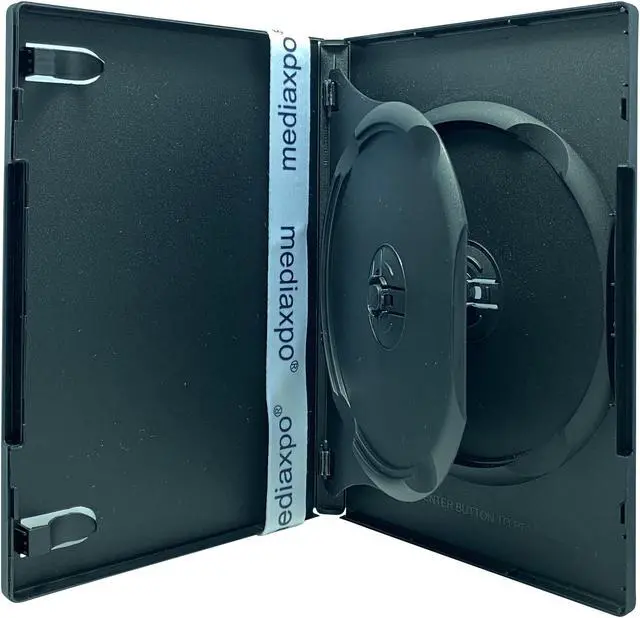 Main image of 100 STANDARD Black Double DVD Cases with Inner Flap