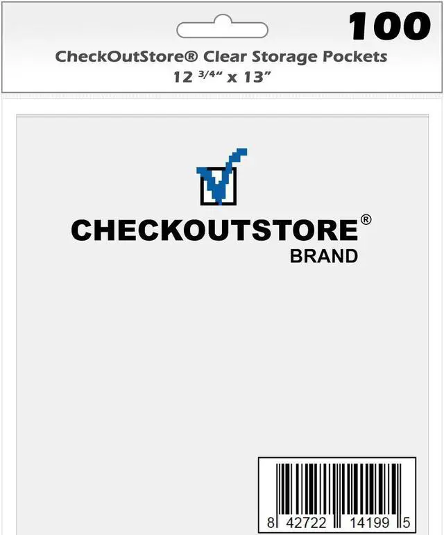 Main image of 1000 CheckOutStore Cardstock Clear Storage Pockets No Flap (12 3/4 x 13)