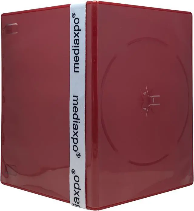 Alt view image 2 of 3 - 100 SLIM Solid Red Color Single DVD Cases 7MM