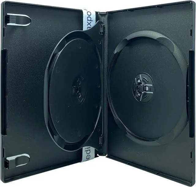 Alt view image 2 of 3 - 100 STANDARD Black Double DVD Cases with Inner Flap