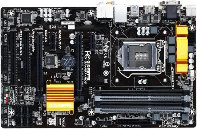 Main image of GigabGA-H97-HD3 original motherboard LGA 1150 DDR3 USB2.0 USB3.0 SATA3 H97-HD3 32GB H97 Desktop Motherboard