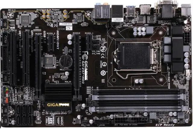 Main image of Giga GA-Z97-HD3 original motherboardLGA 1150 DDR3 USB2.0 USB3.0 SATA3 Z97-HD3 32GB Z97 Desktop Motherboard on sale PC