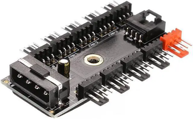 Main image of 10 Way 3 gear PCI Cooler Cooling Fan Speed Controller Hub 4/3pin Power Socket For Computer Case CPU Fan Dedicated Interface