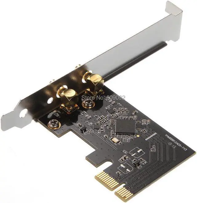 Main image of Dual-Band 1200Mbps PCI-E wireless WiFi adapter 802.11 AC PCI Express network card 2.4/5GHz High Gain 2*6dBi Antennas for Desktop