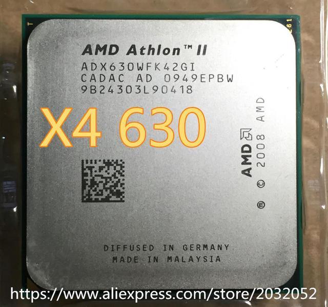 OIAGLH Athlon X4 630 x4 630 CPU 2.8GHz 2MB Quad Core Socket AM3