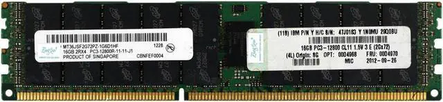 Main image of OIAGLH For X3300 X3500 X3550 M4 00D4968 00D4970 47J0183 16GB DDR3 1600 Server