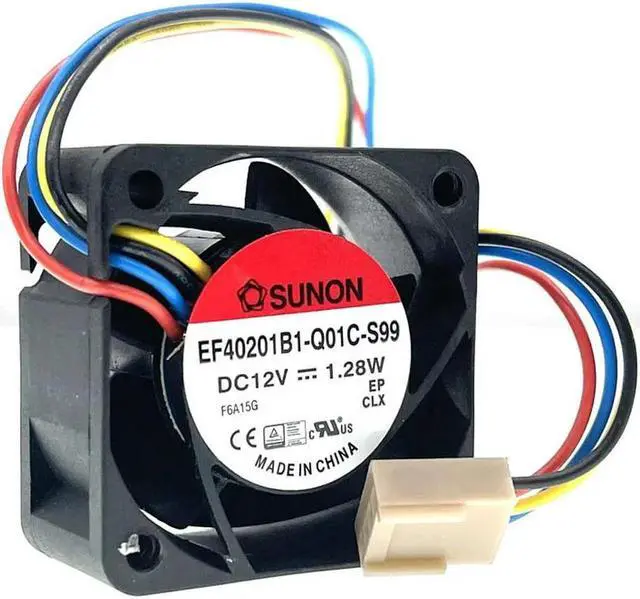 Main image of FOR 2pcs Mute 40mm 4cm 12V PWM Computer Case Cooling Fan,EF40201B1-Q01C-S99 for 40X40X20mm 1.28W 4Pin Quiet Silent
