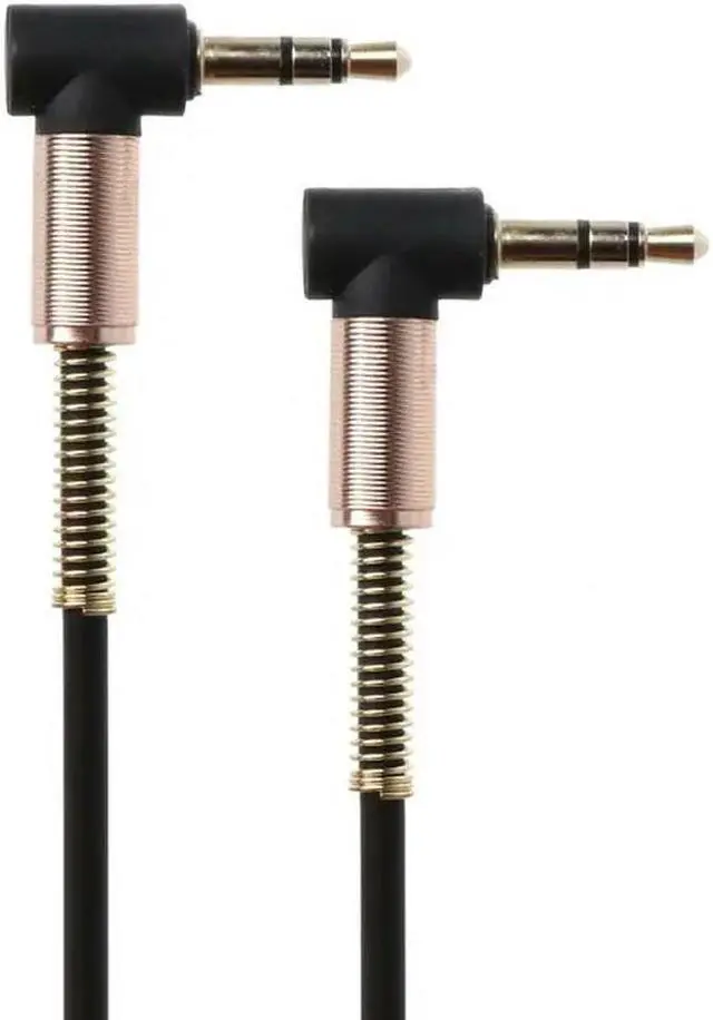 Main image of FOR 24cm Dual 90 Degree Nylon 3.5 mm to 3.5mm Male Jack Audio Cable Car Aux Cord for