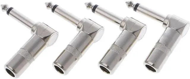 Main image of FOR 4 Pcs Right Angle 1/4 TS Mono Phone Plug Guitar Audio Connector 6.35mm Jack