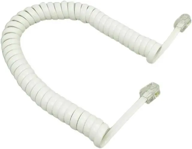 Main image of FOR Four- Telephone set Cable Cord 6Ft Modular Coiled Telephone set Cord Black/Red White Curly 1.85m/pc