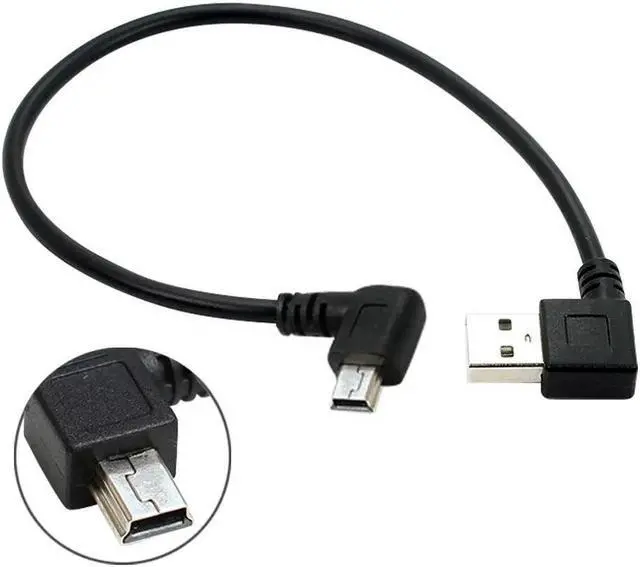 Main image of FOR Mini USB Data Cable 10INCH 90 Degree Right Angle Nickel Plated Short USB 2.0 A-Male-4Pin to Right Angle Mini-B-5Pin