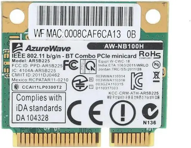 Main image of FOR BT4.0 Wlan Wifi Card AW-NB097H AW-NB100H AW-NB126H AR9485 AR3012 AR5B225 300Mbps Half Mini PCI-Express