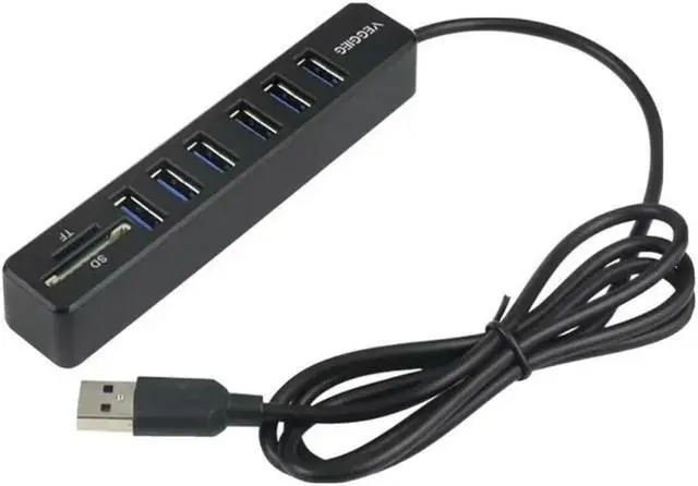Alt view image 2 of 2 - FOR USB Hub 6 Port Expander Adapter USB 2.0 Multi USB Splitter Card Reader
