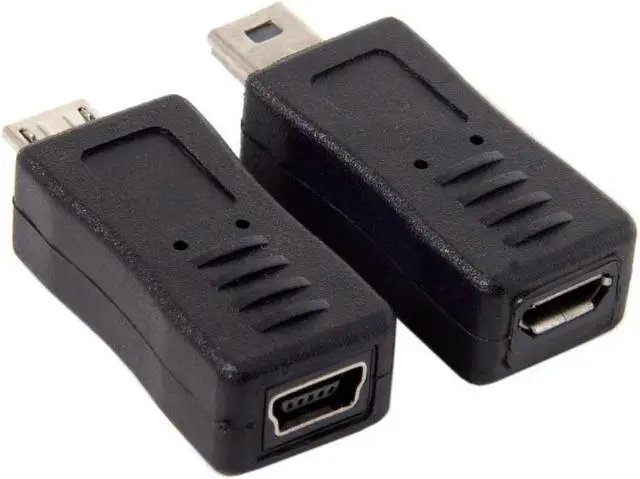 Main image of FOR 2pcs Mini USB Male to Micro USB 5pin Female Mini Female to Micro Male Extension Adapter Black