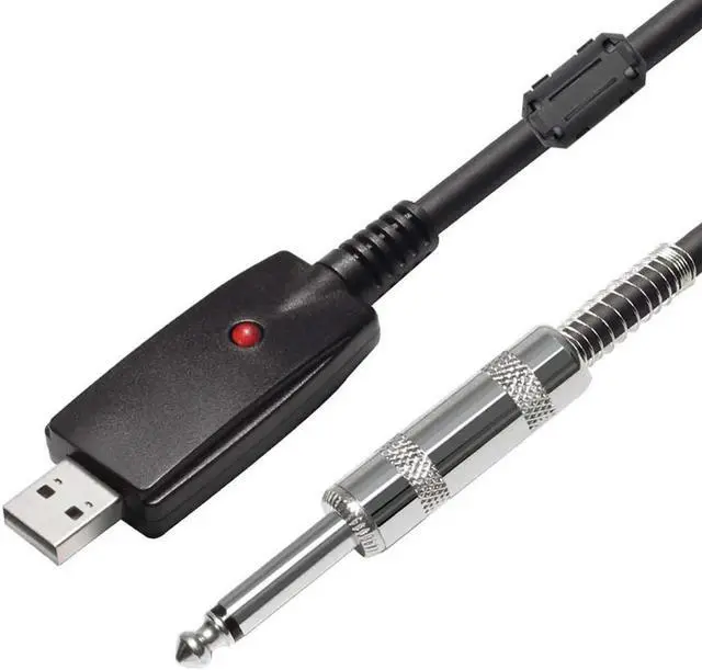 Main image of FOR 10FT USB Guitar Cable USB 2.0 Interface Male to 6.35mm 1/4 Mono TS Male Electric Guitar Cable Studio Audio Cable Connector Cor