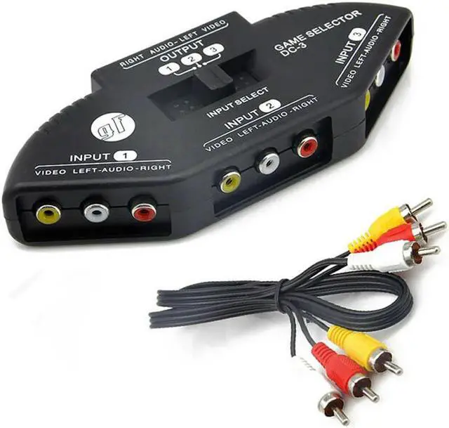 Main image of FOR Audio Video AV RCA Switch Splitter Selector 3 to 1 RCA composite AV cable for STB TV DVD player