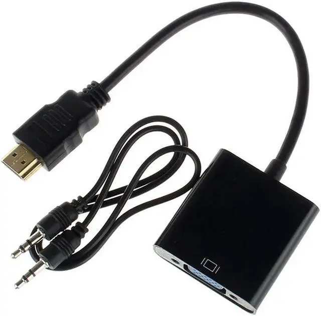 Main image of FOR Male to Female HDMI to VGA Converter Adapter with Audio Cable for 360 for Laptop Desktop Support 1080P HDTV Displayer