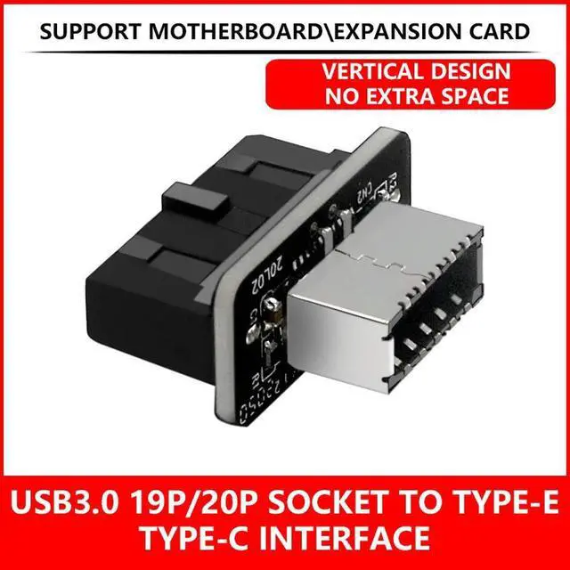 Main image of FOR USB3.0 19PIN/20PIN to Type-E 90 degree adapter cable for motherboard and front panel