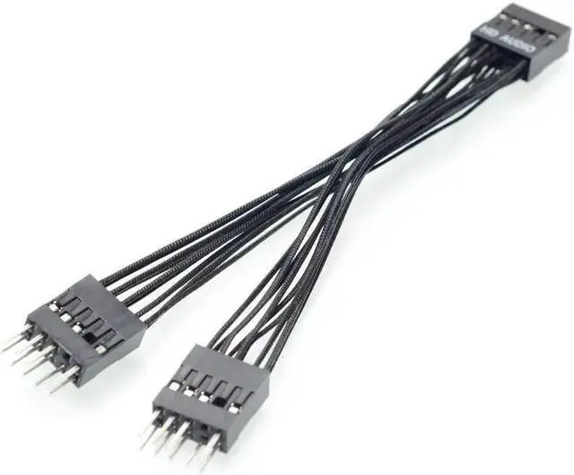 Main image of FOR Motherboard 9Pin HD Audio 1 to 2 Port Multiplier Y Splitter Male to Female Extension Cable