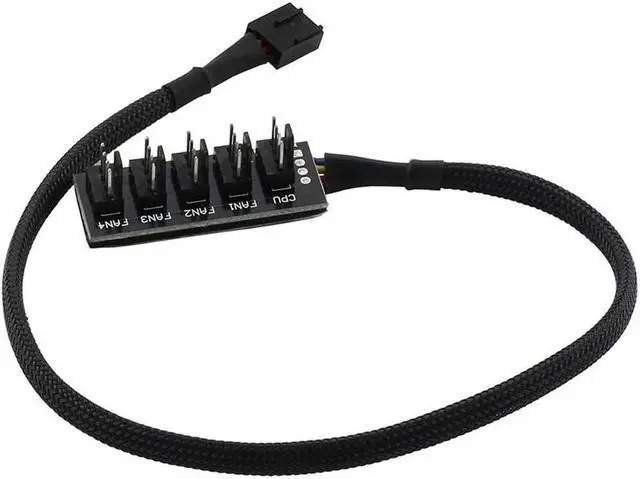 Alt view image 2 of 2 - FOR Host Case PC Cooler Fan Power Cable 1 Female To 5 Male 4Pin Socket Fan Hub Splitter Cable For 4Pin PWM Cooling Fan