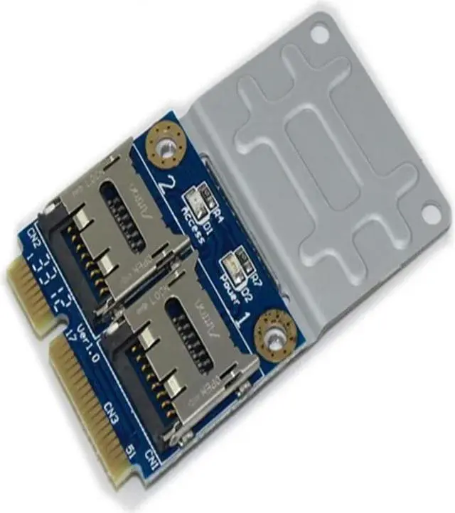 Main image of FOR 2 SSD HDD for Laptop Dual Micro SD SDHC SDXC TF to Mini PCIe Memory Card reader mPCIe to 2 mini-sdcards mini pci-e adapter