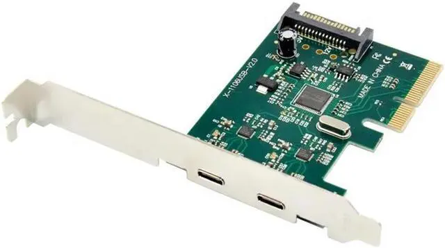Main image of FOR 2 ports USB 3.1 Type-C PCI express Card pci-e 4x to usb3.1 10Gbps Type C adapter with PCIe low profile bracket