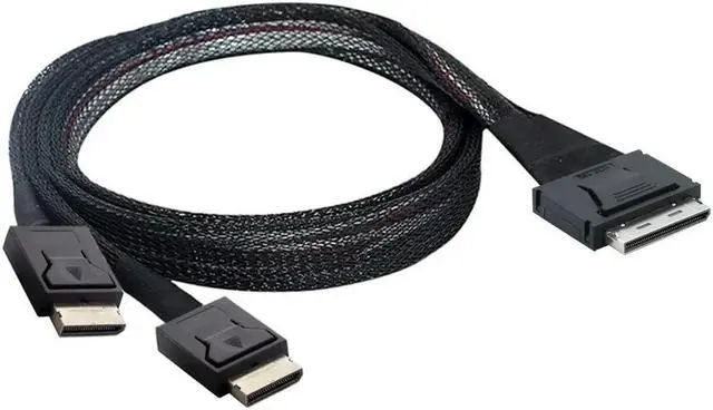 Alt view image 2 of 2 - FOR High-Speed PCIE SAS Cable SFF-8611 8I to l Two SFF 8611 4I for Servers