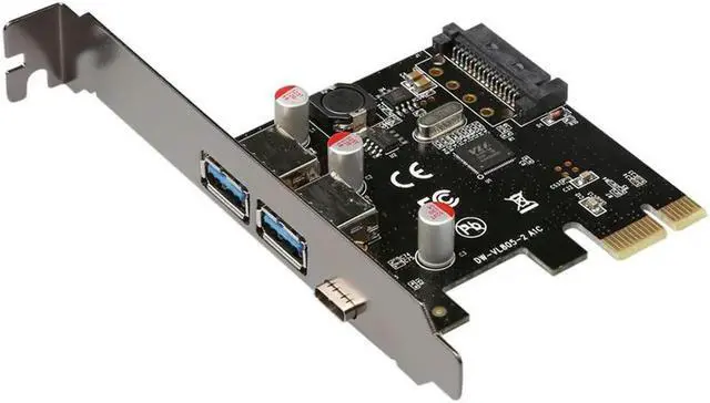 Main image of FOR USB 3.1 Type-C + 2 usb 3.0 type-A + SATA 15PIN USB header PCI-e Card Desktop PCI Express to USB3.1 Adapter via