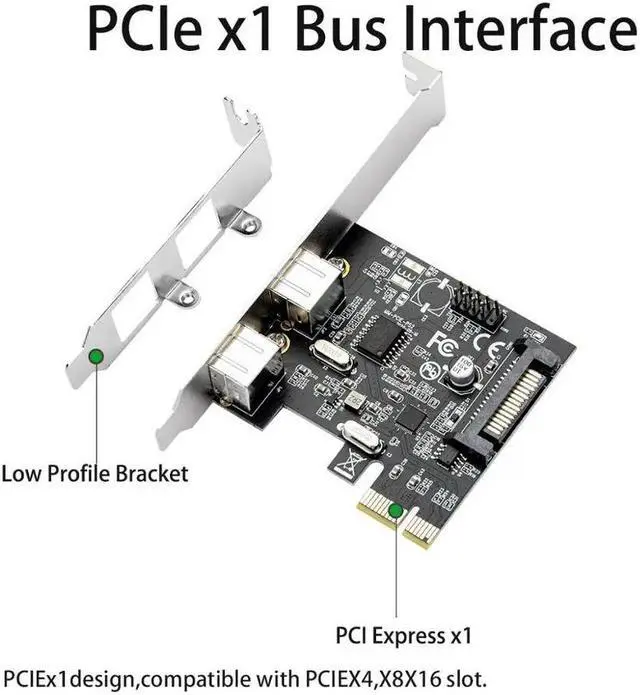 Main image of FOR PCI Express 2 Ports PPSS2 PS//2 for PC Keyboard Mouse Adapter Expansion Card with 4 Pin Power Connector