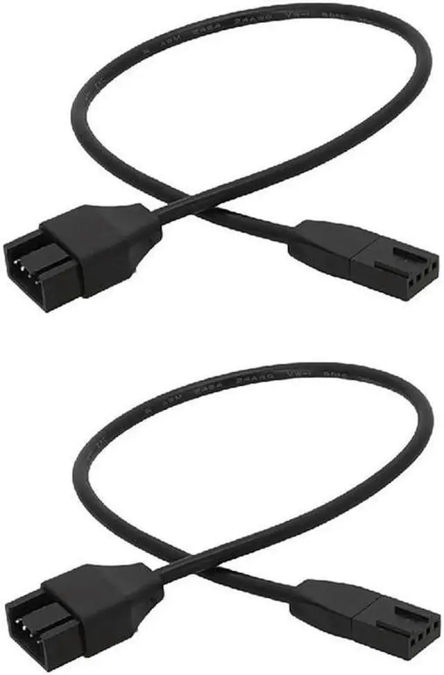 Alt view image 2 of 2 - FOR 2Pcs Cooling Fan Extension Cable Computer Cooling Fan PWM Temperature Control 4-Pin Extension Cable Fan Extension Cable