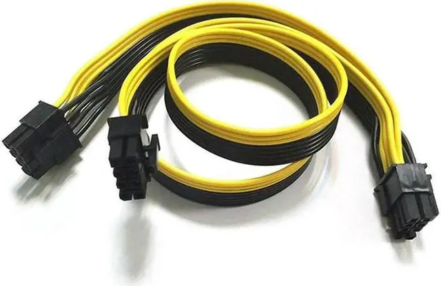 Alt view image 2 of 2 - FOR PCI-E 8 Pin Male to Dual 8 Pin (6+2) Male PCI Express Power Adapter Cable for Modular Power Supply Cable 60cm+20cm