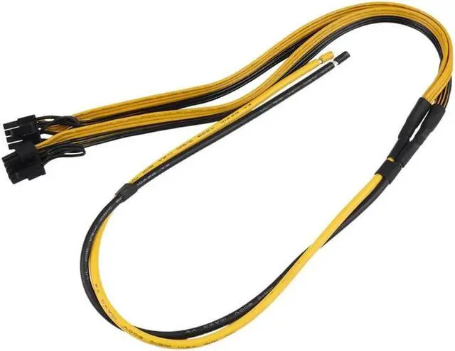 Alt view image 2 of 2 - FOR Graphic Card Power Supply Cable 1 To 2 6P+2P Miner Adapter Cable 8Pin GPU Video Card Wire 10AWG+16AWG Cables For Mining